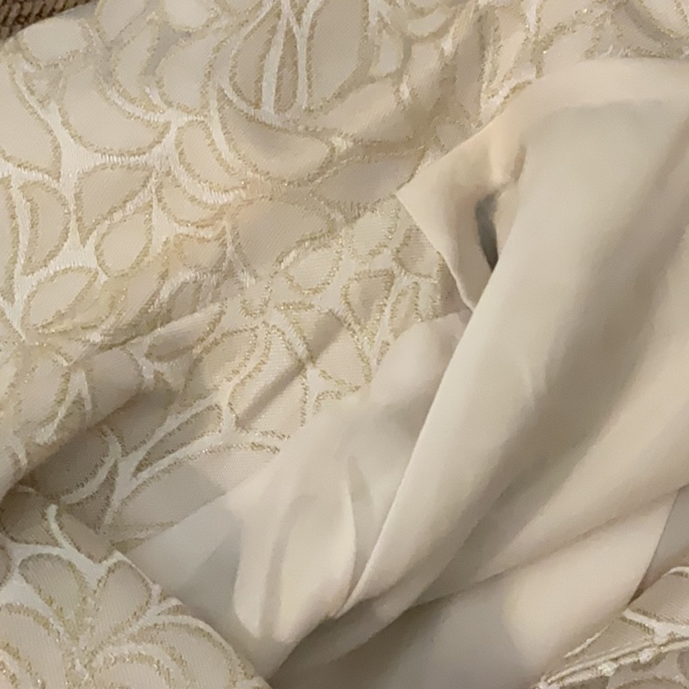 Susan Graver Cream Floral Jacquard Button Front Jacket - Picture 5 of 6